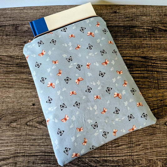 Blue Butterfly Cotton Book Sleeve