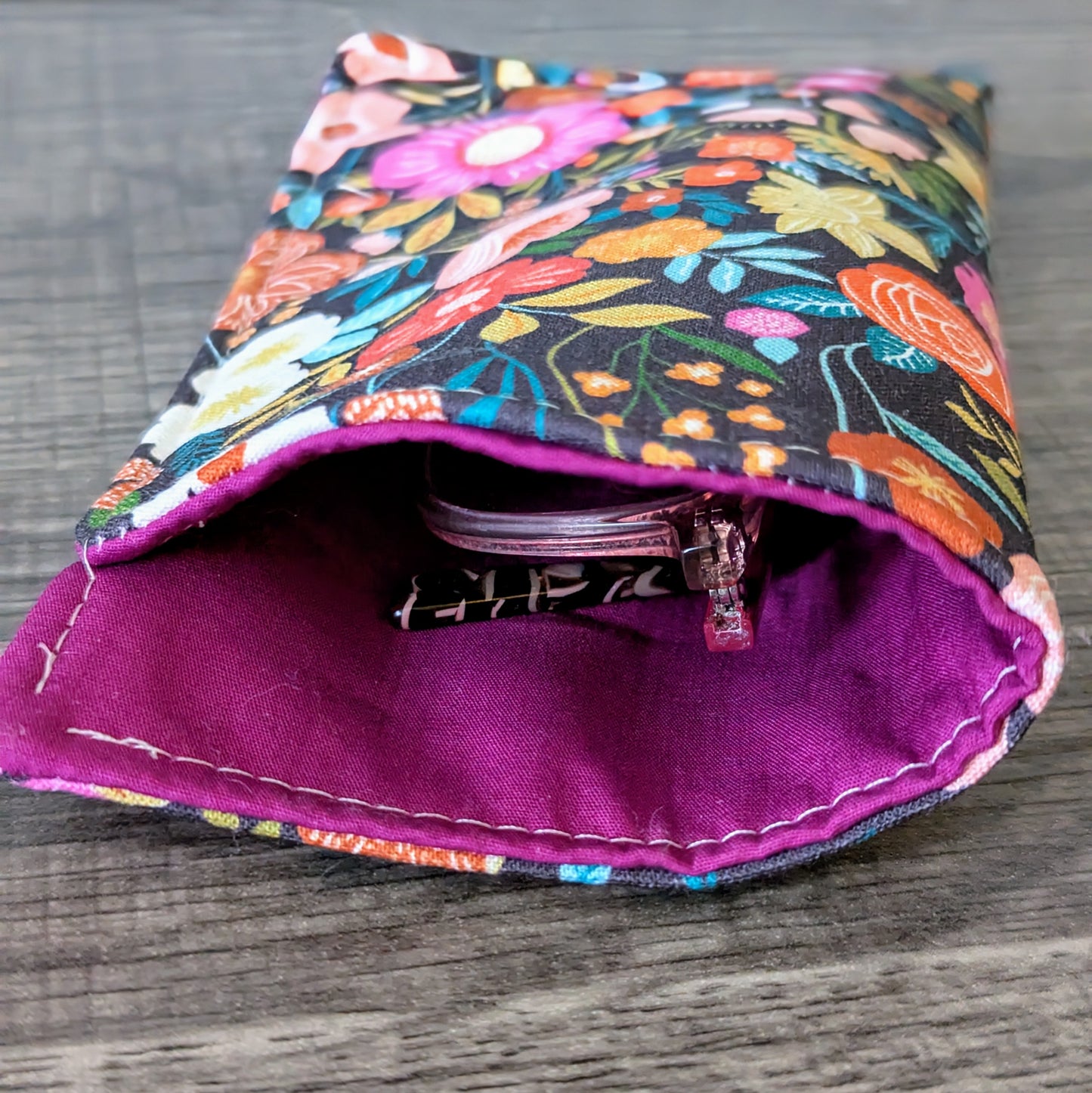 Bright Floral Floral Eyeglass Pouch