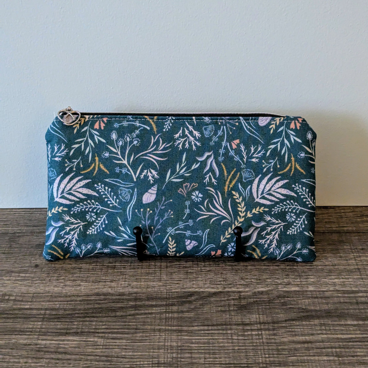 Teal Seaweed Pencil Case Zipper Pouch