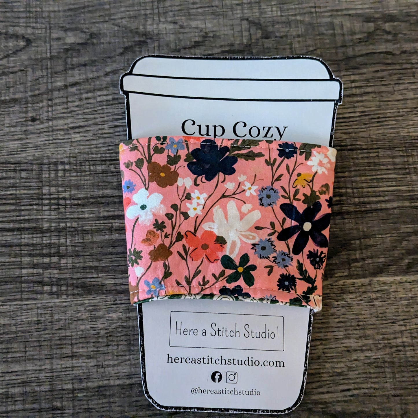 Pink Meadow Floral Cup Cozy