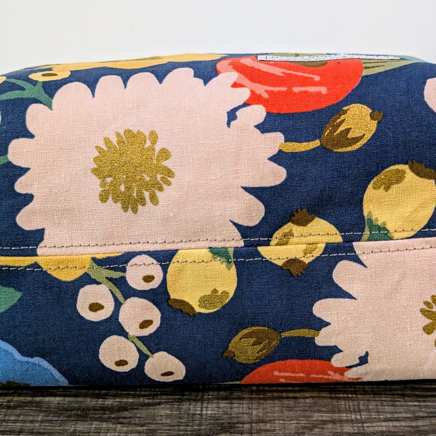 Blue Floral Canvas Boxy Bag