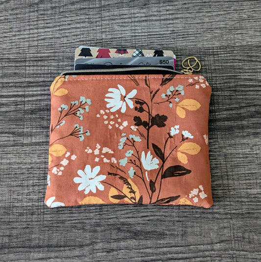 Tan Wildflower Card Pouch