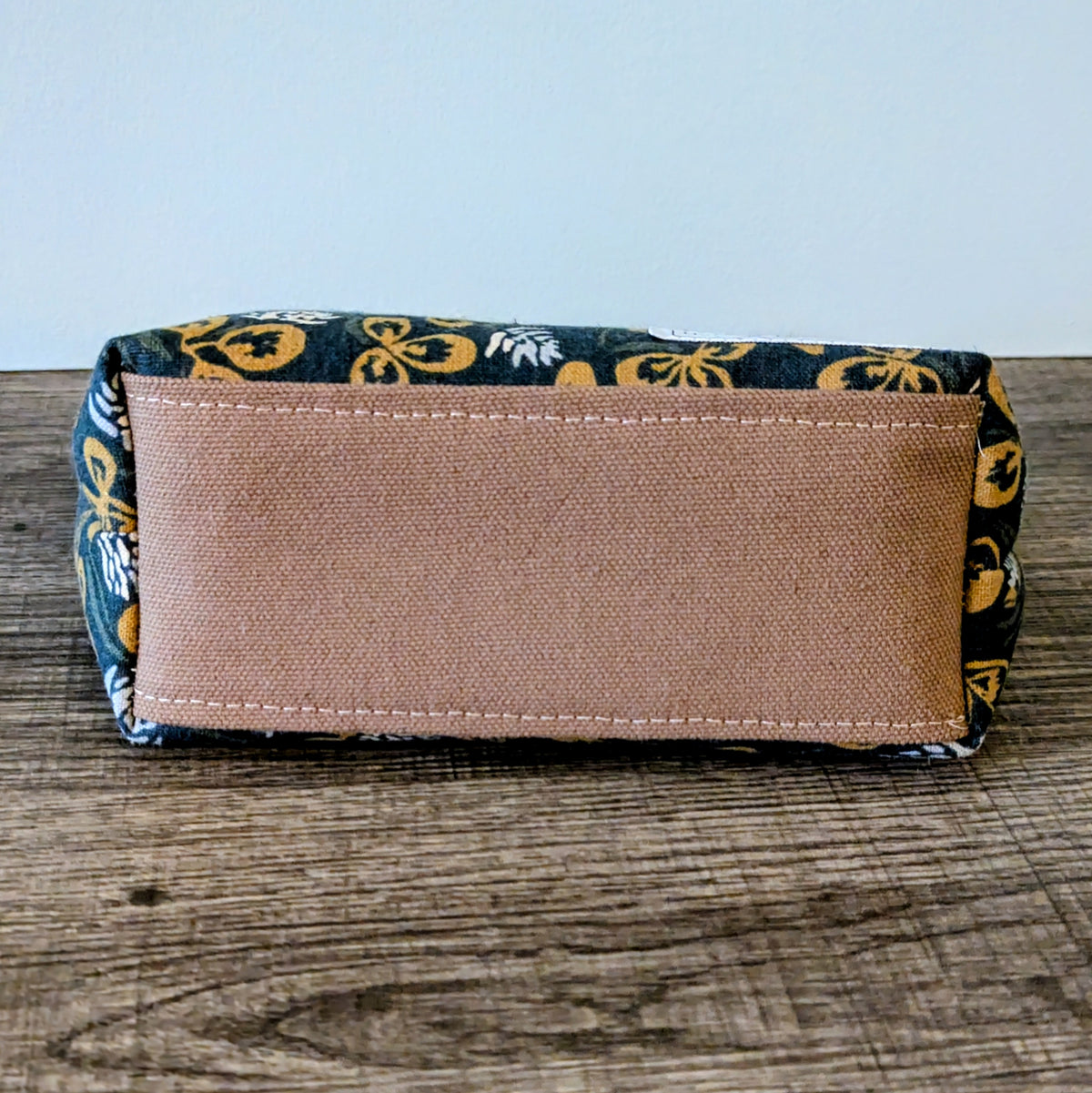 Denim Blue Linen Canvas Zipper Pouch