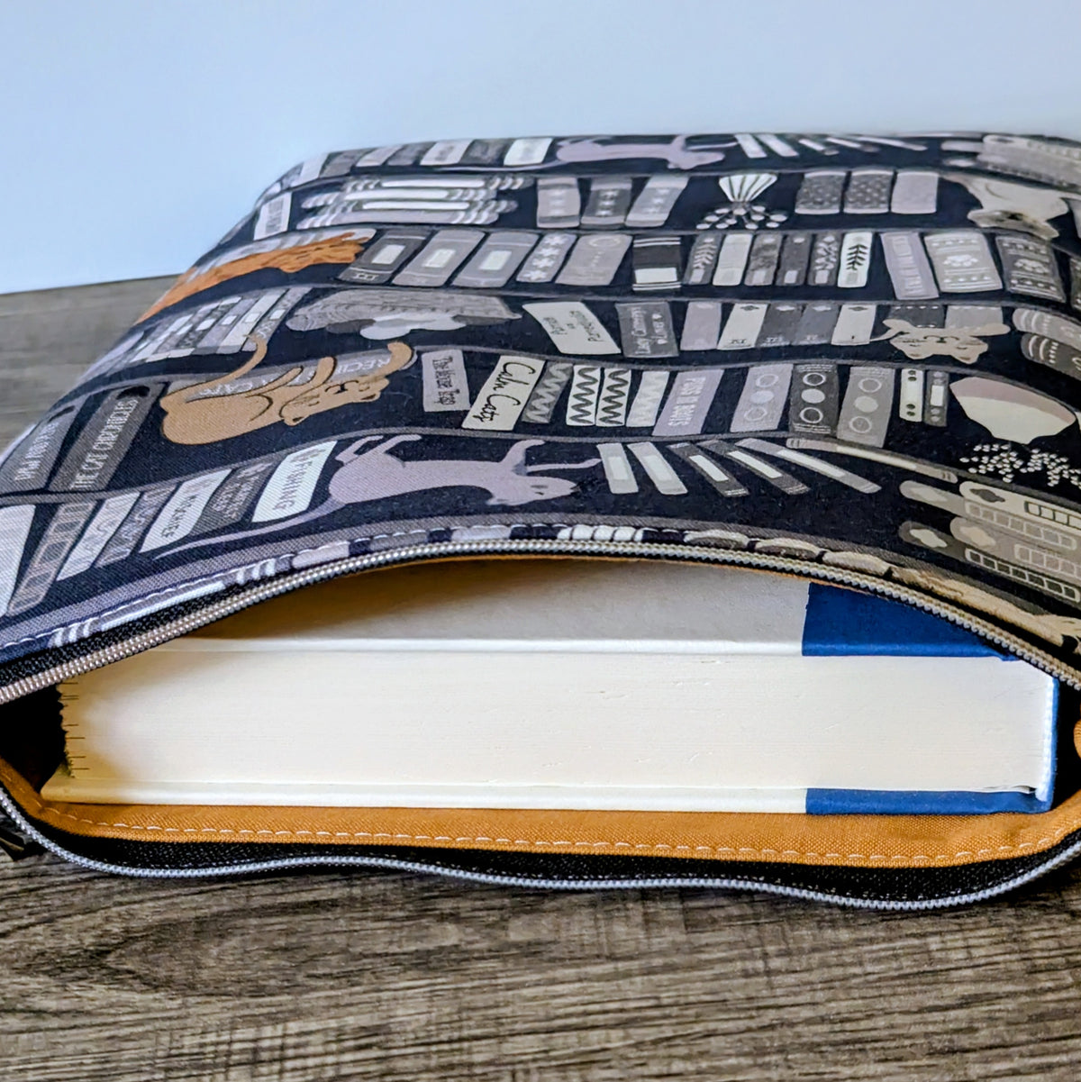 Bookshelf Cats Cotton Book Sleeve