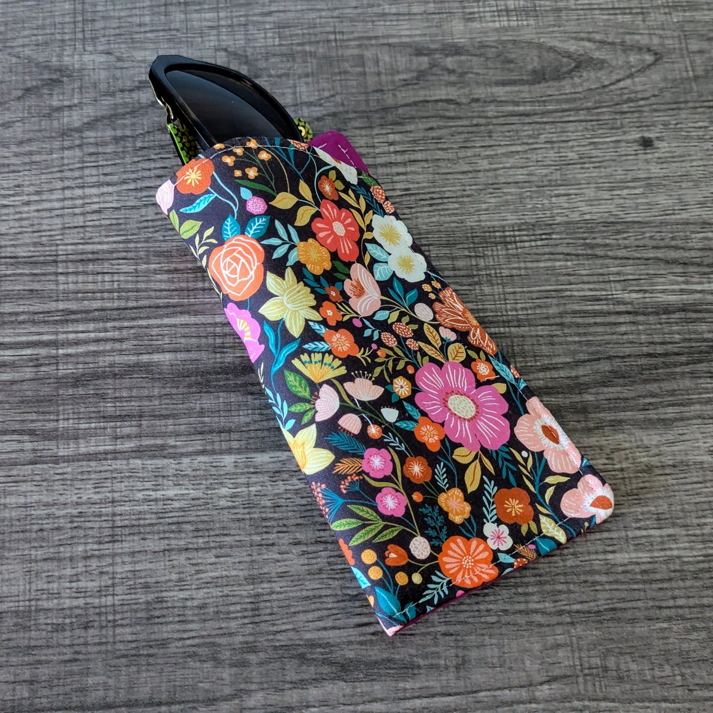 Bright Floral Floral Eyeglass Pouch