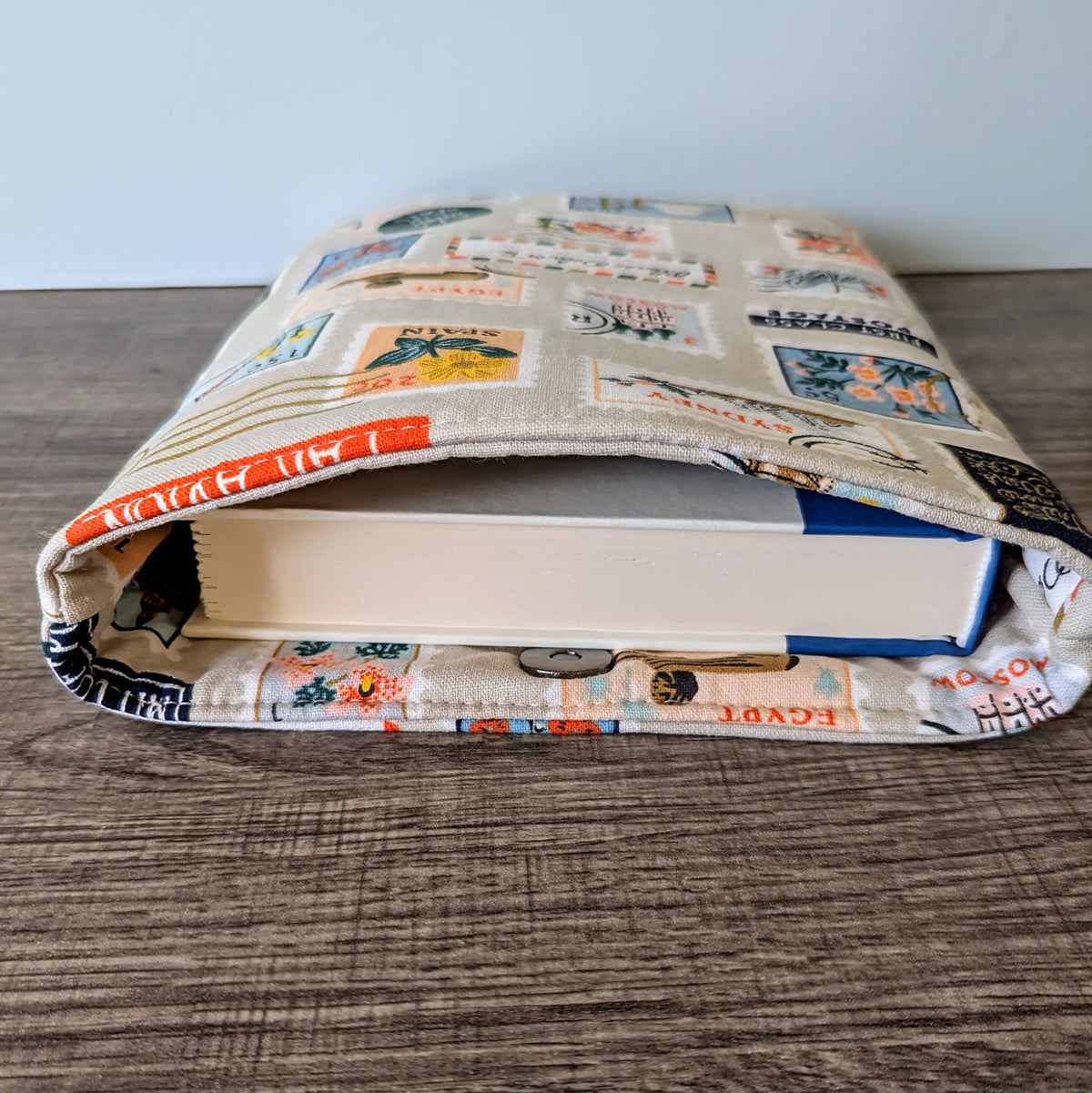 Postage Stamp Canvas Book Sleeve