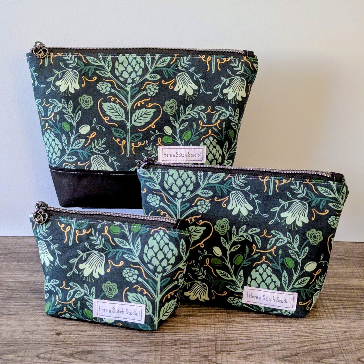 Hunter Green Canvas Zipper Pouch