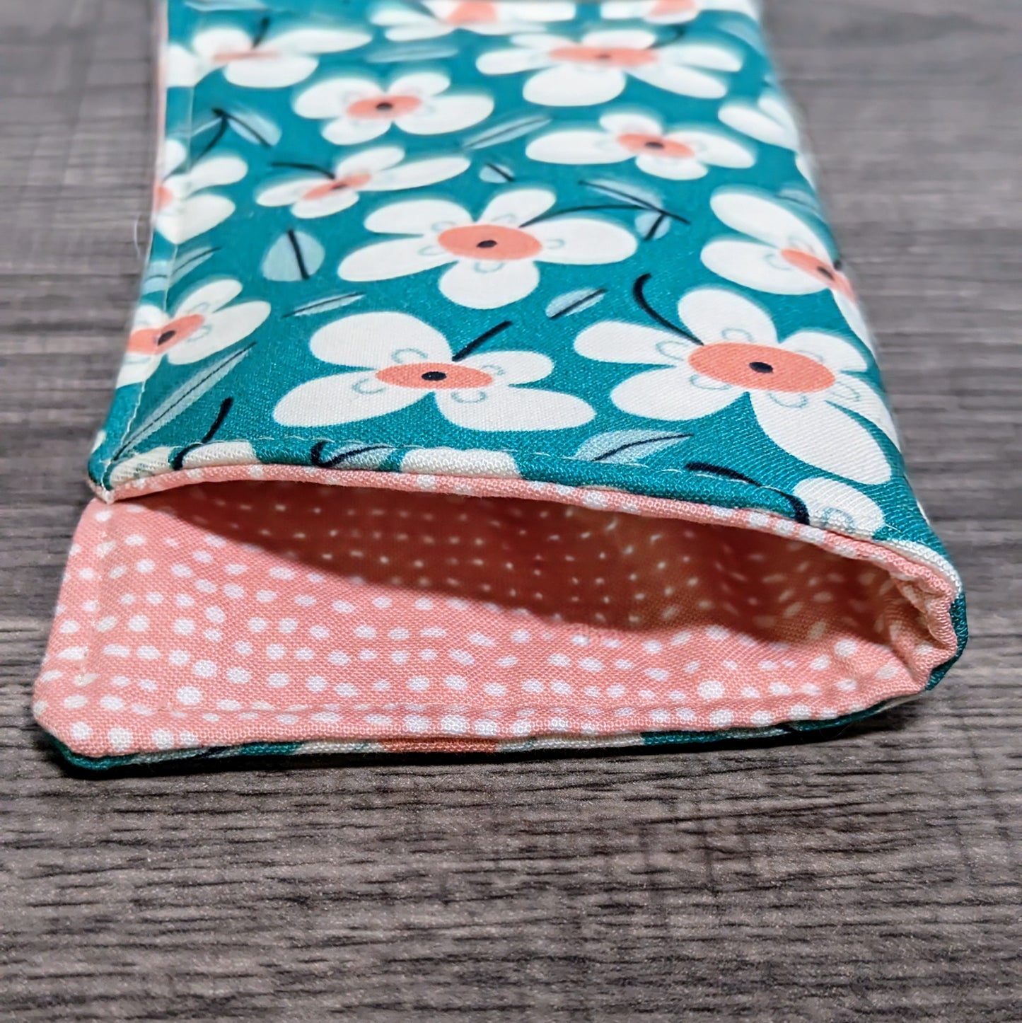 Turquoise Daisy Floral Floral Eyeglass Pouch