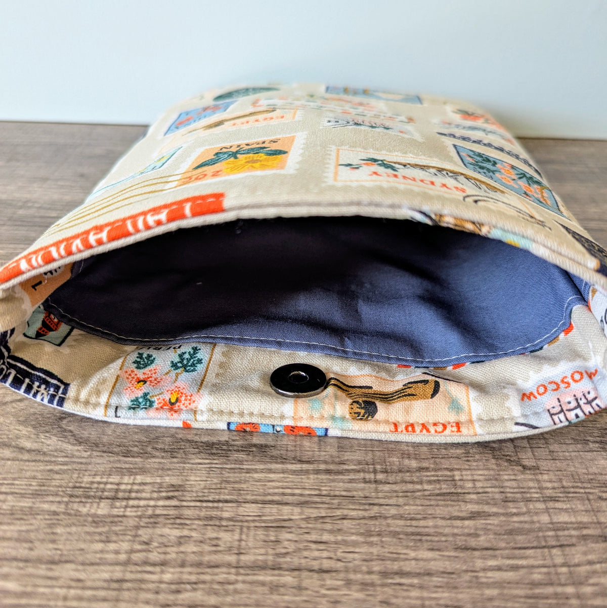 Postage Stamp Canvas Book Sleeve