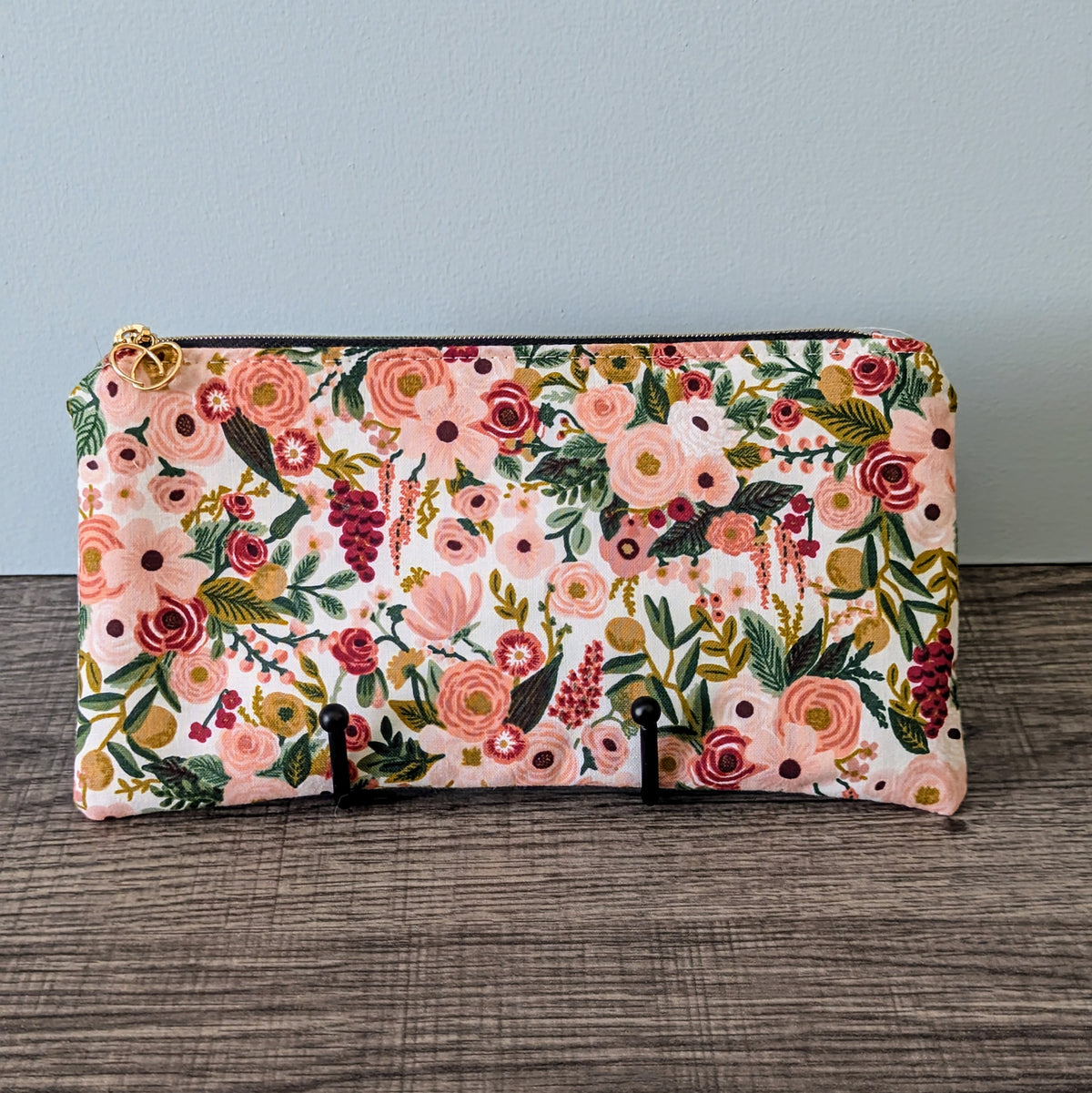 Garden Party Rose Cotton Zipper Pouch