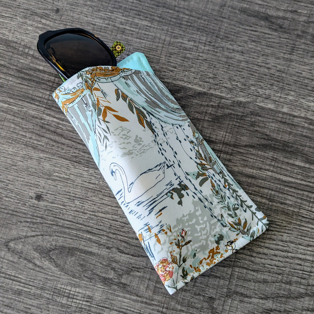 Swan Floral Eyeglass Pouch