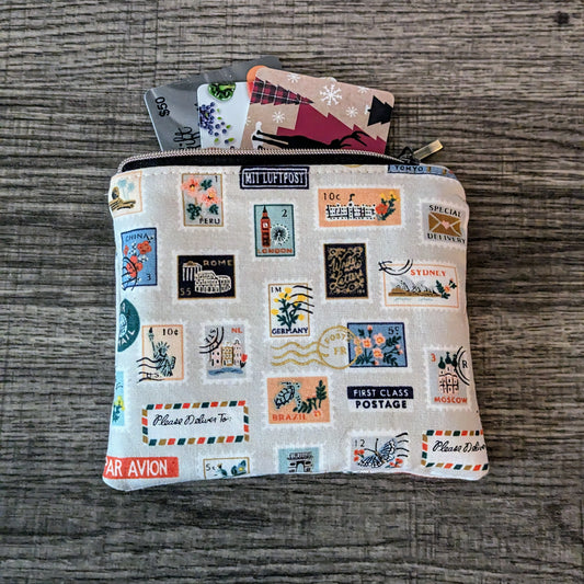 Beige Stamp Card Pouch