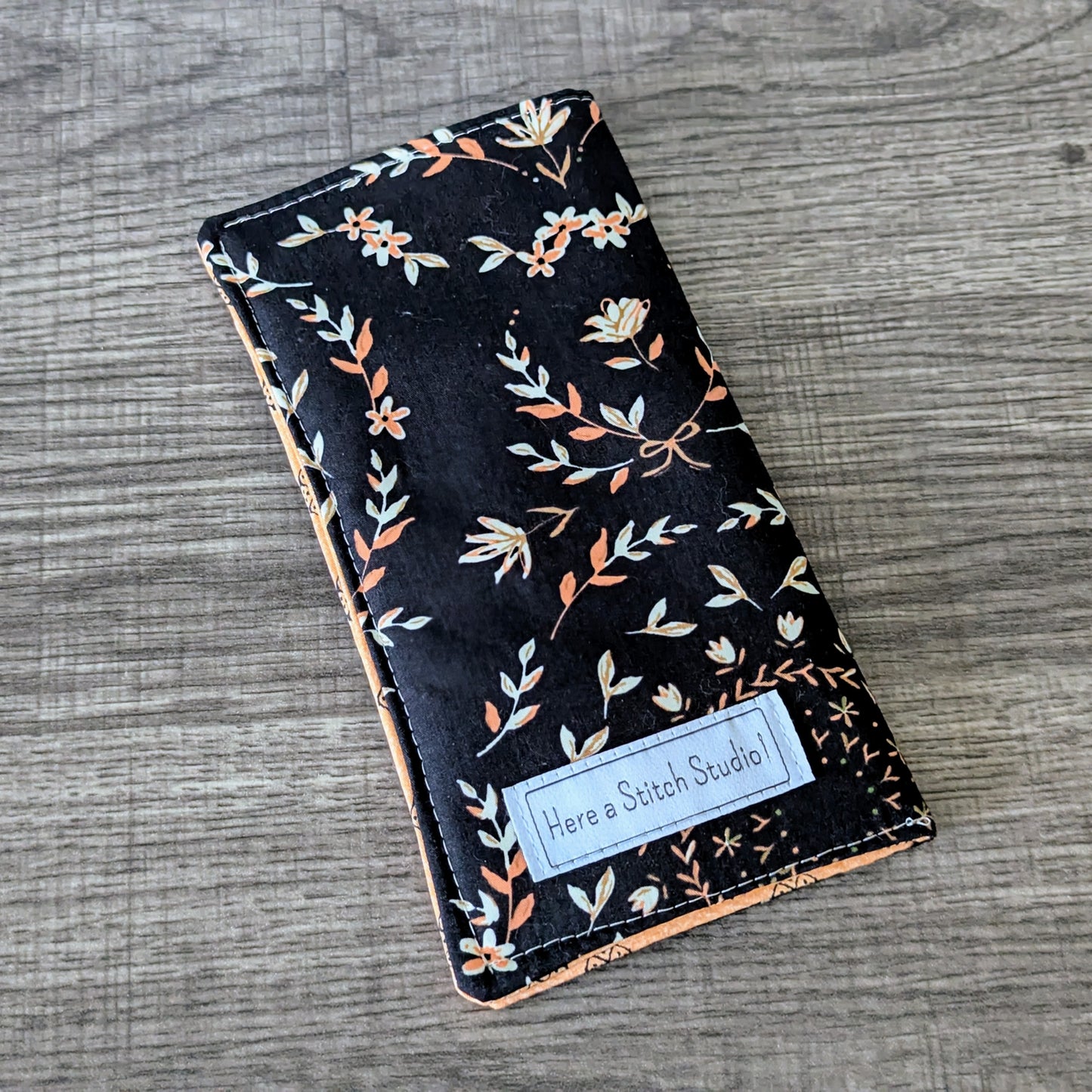 Black Floral Floral Eyeglass Pouch