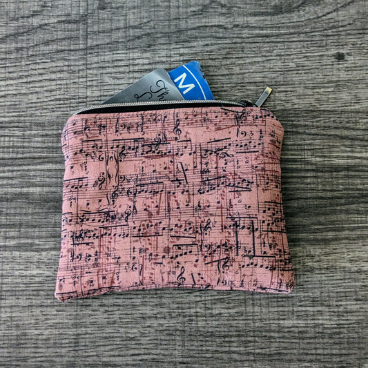 Red Sheet Music Card Pouch