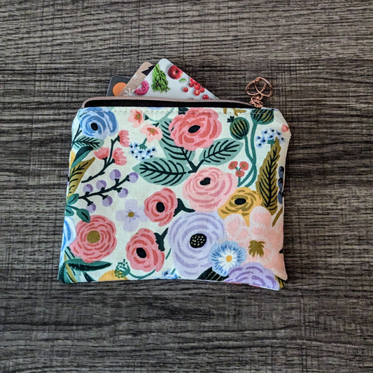 Ivory Floral Card Pouch